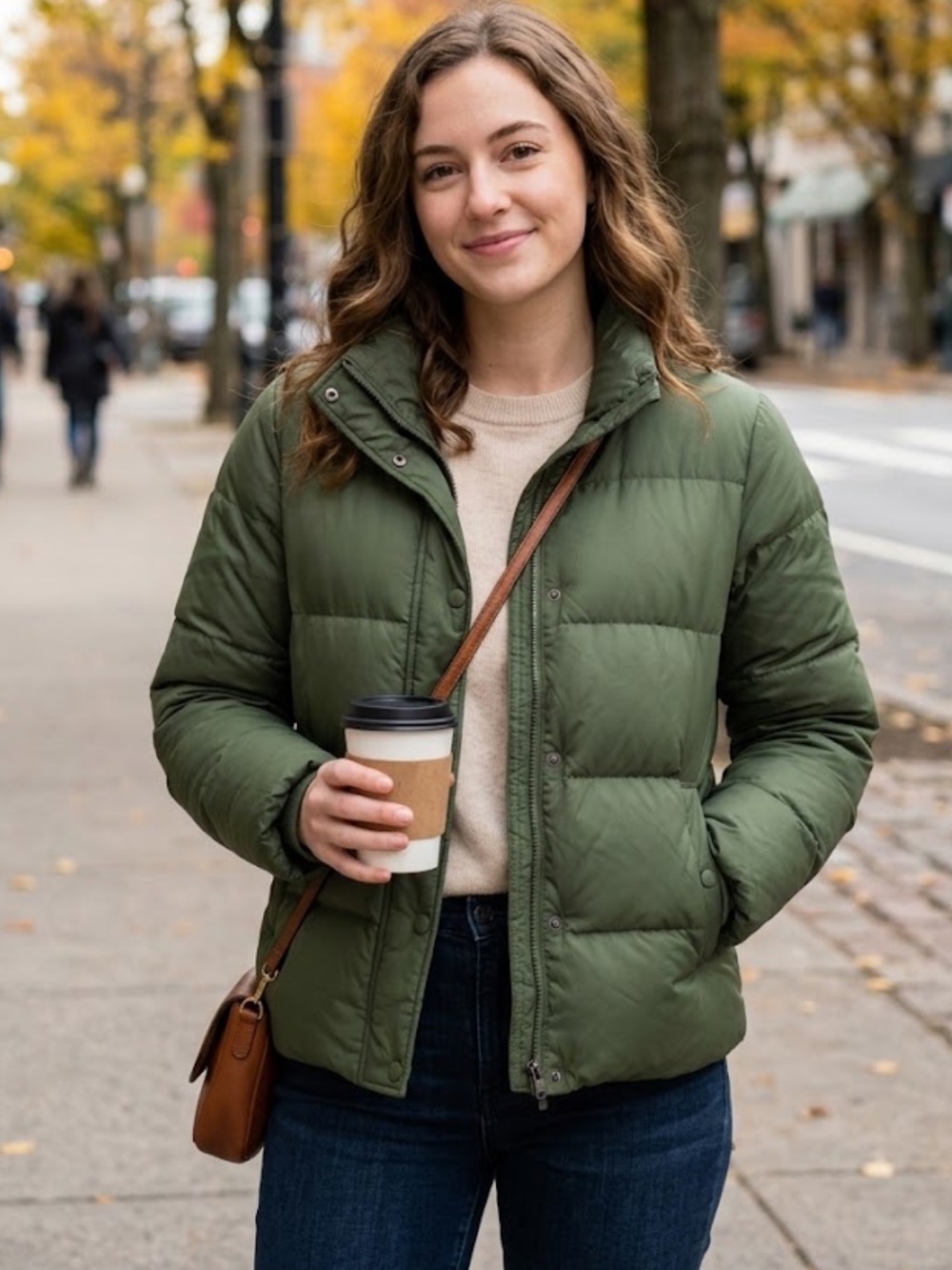 Patagonia Women’s Olive Green Quilted Puffer Jacket